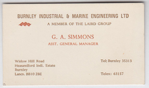 Burnley Engineering Products - BIME Business Card