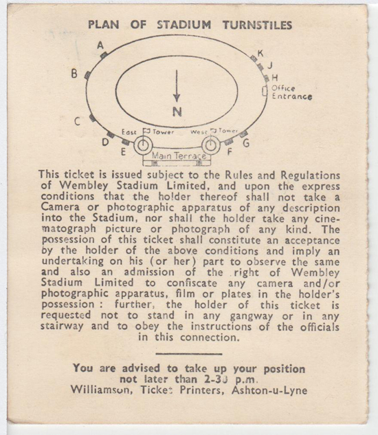 Burnley Ticket - 1962 FA Cup Final