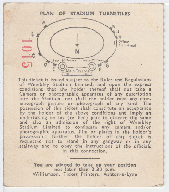 Burnley Ticket - 1962 FA Cup Final