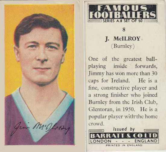 Burnley Fc - Jimmy Mcilroy Card