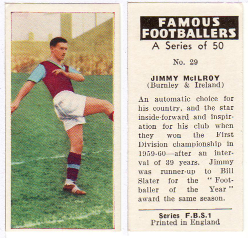 Burnley Fc - Jimmy Mcilroy Card